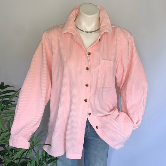 Vintage Tops - v i n t a g e :: Oversized LL Bean Corduroy Button Up Shirt Shacket